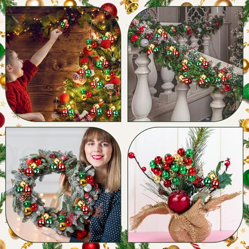 12-Pack Christmas Ball Ornament Picks & Sprays, 7.9 Inch Shatterproof Stems