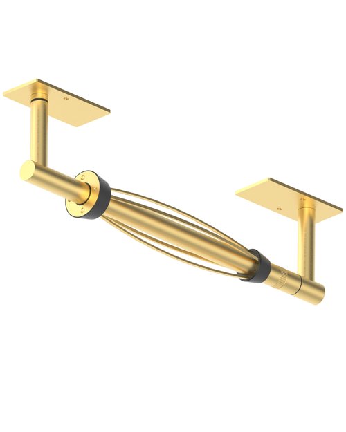 BATHDANCE Paper Towel Holder Under Cabinet, Single Hand Operable Roll Holder with Damping Effect,No Drilling or Wall Mounted SUS304 Stainless Steel for Kitchen Bathroom (Brushed Gold)