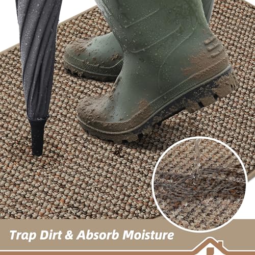 Half Circle Dirt Trapper Indoor Door Mat 17" x 30" - Non-Slip Entryway Rug