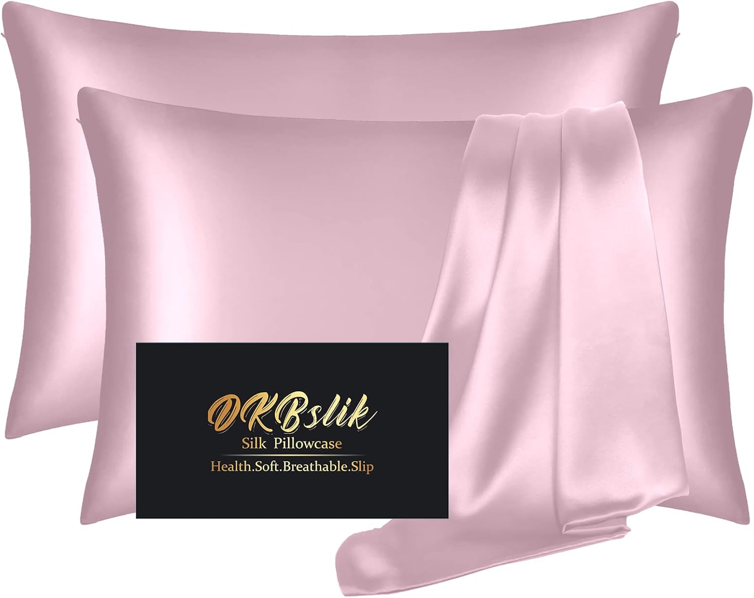 Mulberry Silk Pillowcase Set by Skiennix - Anti-Acne Queen Size 2-Pack | Luxurious Light Pink Satin for Hair & Skin