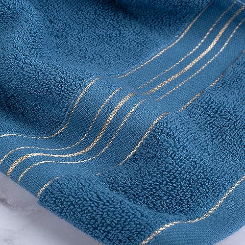 3-Pack Cotton Hand Towels, 13x30 Inch Decorative Absorbent Bath Towel Set