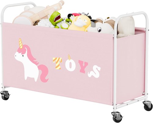 Granny Says Toy Box - Extra Large Kids Toy Chest with Wheels | 135L Pink Storage Organizer