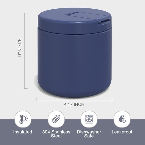 LOHASOK Soup Thermo for Hot Food Insulated Vacuum Food Jar with Buckle Lid, Stainless Steel Wide Mouth Leak Proof Lunch Container for School Travel Blue