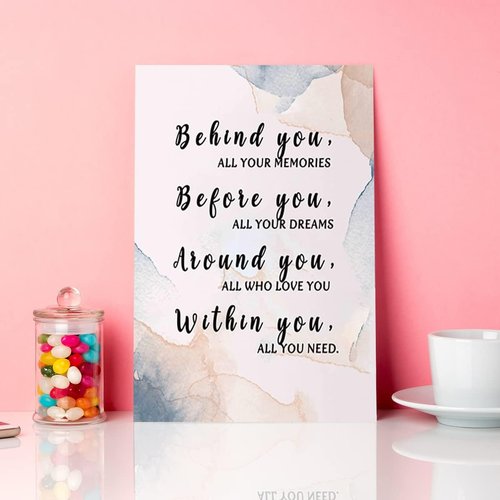 JANLAN Wall Art - Inspirational Graduation Quotes Canvas Decor for Girls | Motivational 12x15 Inch