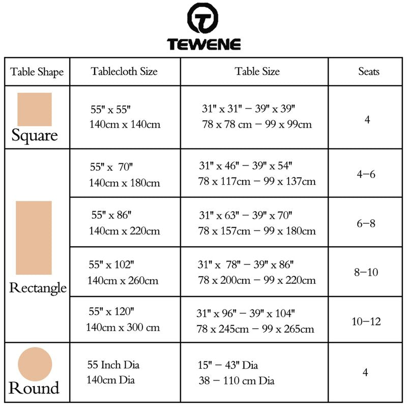 TEWENE Tablecloth, Spring Wrinkle Free Table Cloth Rectangle Farmhouse Linen Table Cover for Picnic, Party, Outdoor (55''x86''/6-8 Seats/Brown Vine)