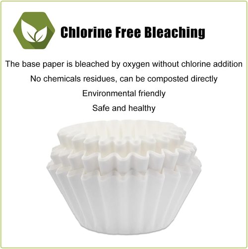 Coffee Filters | 100 Count White Disposable Basket Filters for 8-12 Cup Coffee Makers - 7.875 x 3.25 Inch