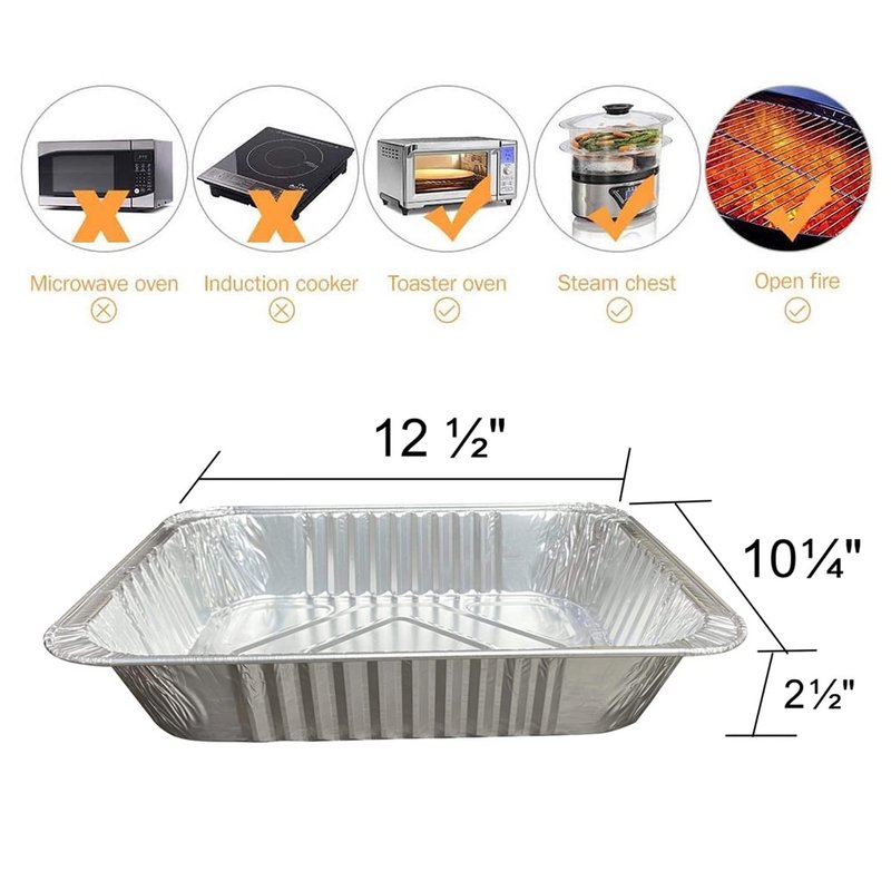 Waytiffer 9x13 Aluminum Pans - (30Pack) Disposable Foil Pans, Half Size Deep Steam Table Pans Extra Thick for Baking, Cooking, Roasting, Heating, Serving & Lining Steam-Table Trays