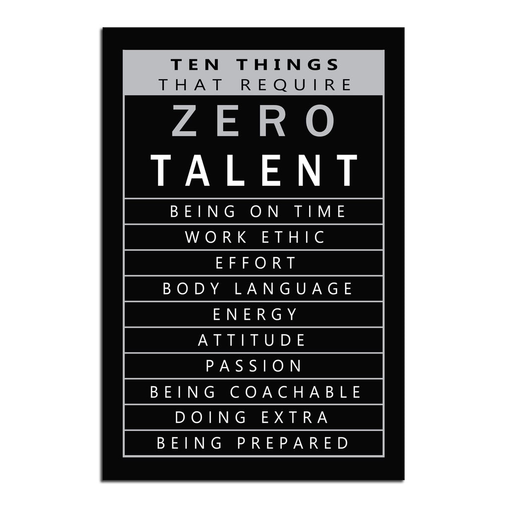 Ten Things That Require Zero Talent Motivational Posters Inspirational Wall Art Prints on Canvas Modern Home Decor Painting Artwork for Living Room Stretched and Framed Ready to Hang [24''W x 36''H]
