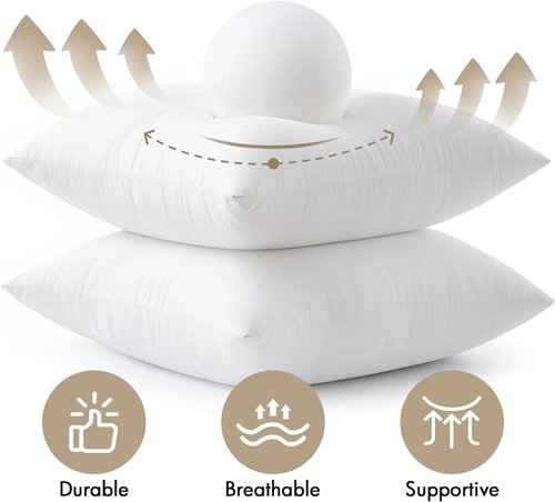 MIULEE Throw Pillow Inserts - Pack of 4, 18x18 Inch, Soft 100% Virgin Microfiber Filling for Couch & Bed