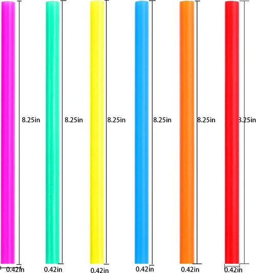 Jumbo Smoothie Straws （200pcs）, Colorful Disposable Wide-mouthed Large Straw
