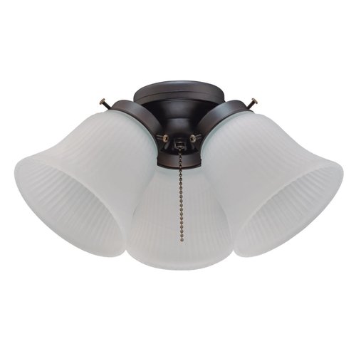 Westinghouse 7785000 Three-Light Led Cluster Ceiling Fan Light Kit, Oil Rubbed Bronze Finish with Frosted Ribbed Glass , White