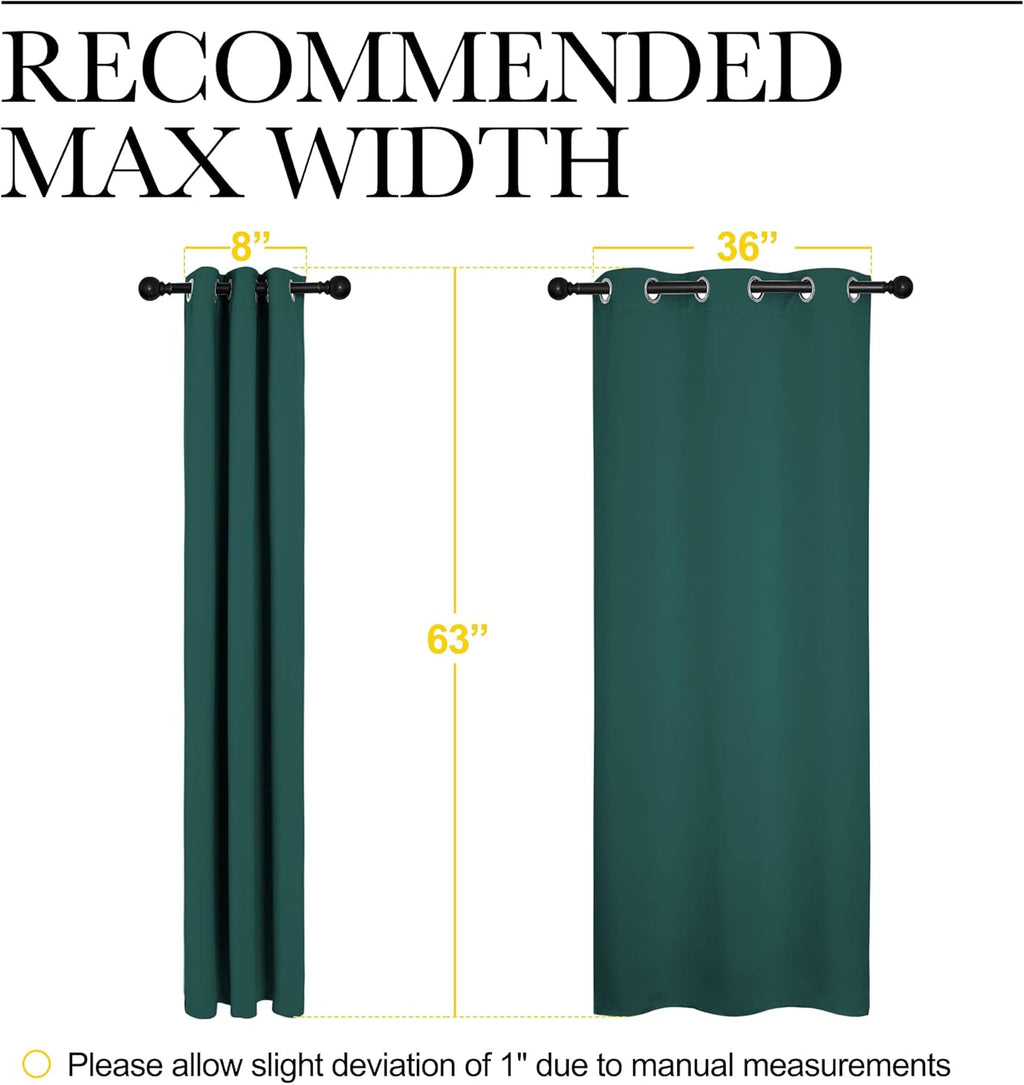 NICETOWN Blackout Curtains - Thermal Insulated Grommet Drapes for Dining Room | Hunter Green, 42x63 Inch (1 Pair)