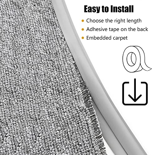 Flexible Rubber Carpet Transition Strip, Self-Adhesive Edge Trim, 400cm