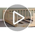 Twin Montessori Floor Bed Frame with Guardrails, Solid Wood Kids Bed