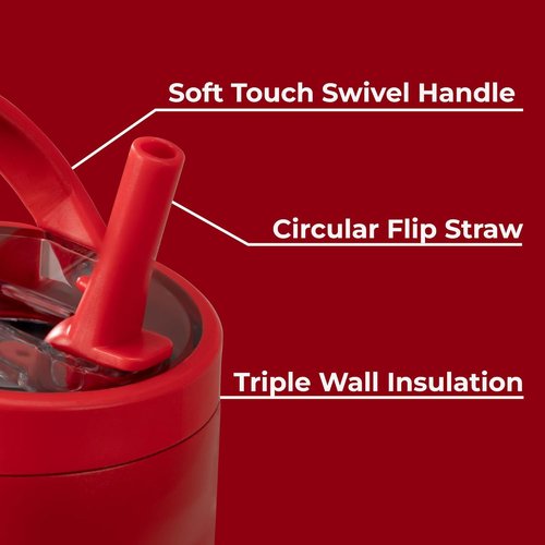 HydroJug Sport - 32oz Stainless Steel Tumbler with Straw | Vacuum Insulated, Leakproof, Ergonomic Design, Alumni Red
