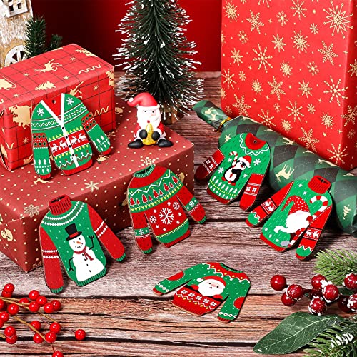 40 Pcs Christmas Ugly Sweater Wooden Ornaments Holiday Tree Decorations