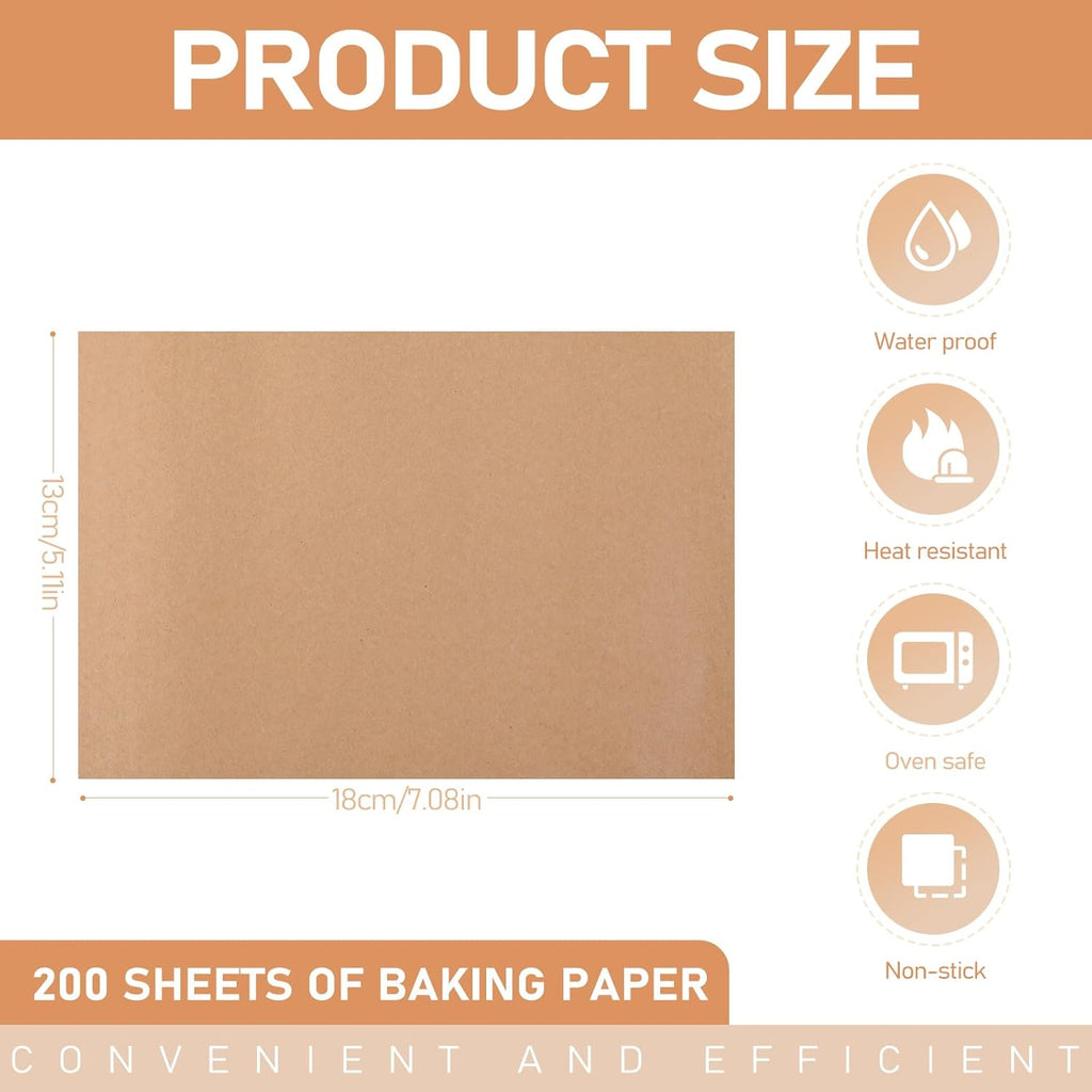 Skiennix Large Parchment Paper Sheets - 200 Pcs Heavy-Duty Nonstick 13 x 18 Inch for Baking & Cooking
