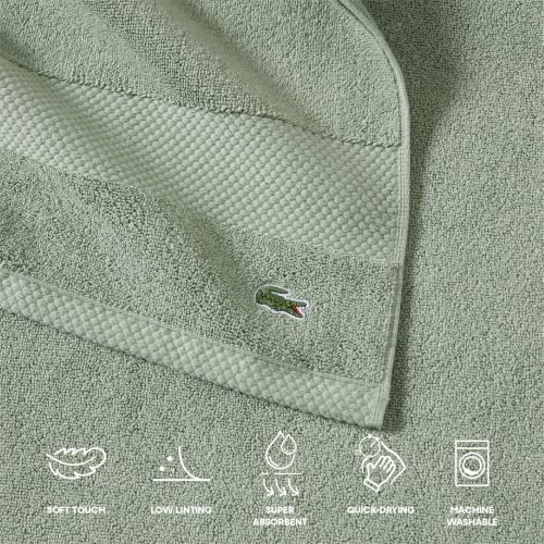 Lacoste Heritage Aloe Bath Towel 30x54 - 100% Supima Cotton, Soft & Absorbent