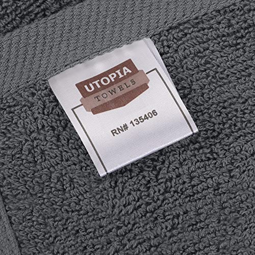 Utopia Towels 6-Pack Premium Hand Towels 16x28 Grey Cotton