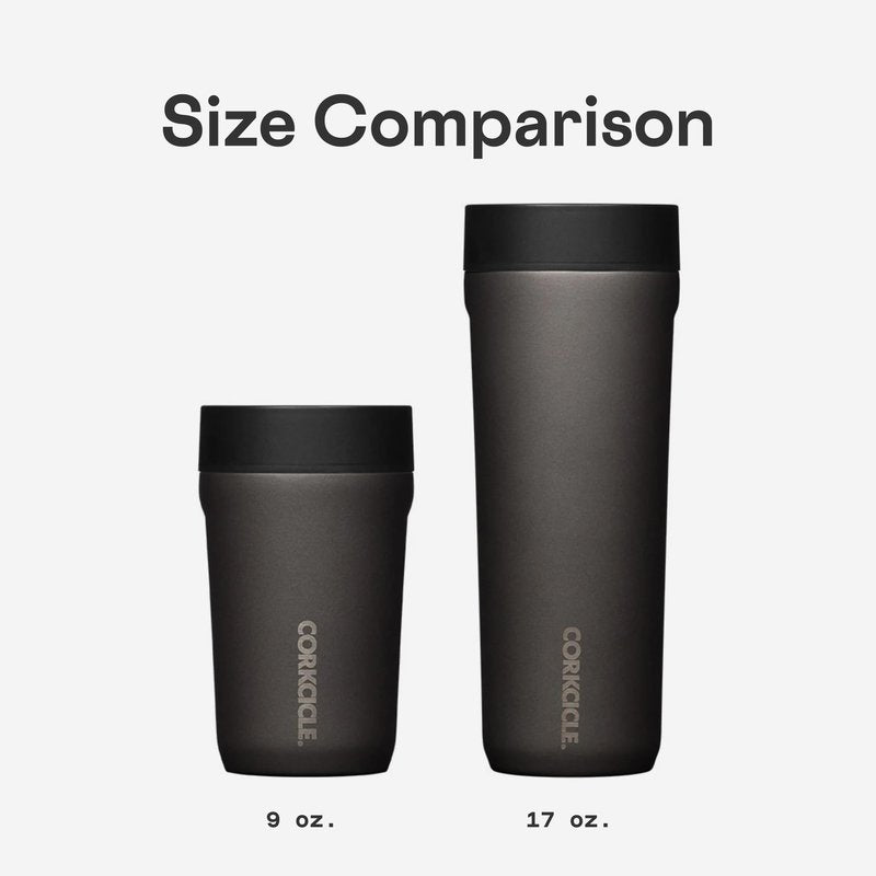 Corkcicle Commuter Cup Travel Mug - Insulated Coffee Mug with Lid - Keeps Drinks Cold 18 Hours - 360° Spill-Proof Sip Lid - Holiday Gift - Great for Gifting Warmth - 17 oz - Matte Black