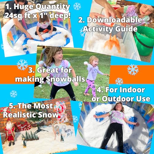 Bulk Artificial Instant Snow Powder for Sensory Play & Decor (39 oz)