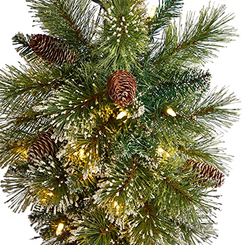 Nearly Natural 5ft Outdoor Christmas Lamp Post with LED Lights & Planter