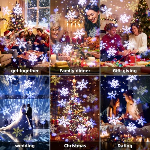 Yiixuyo USB Snowflake Pattern LED Snowfall Projector Light - Indoor Christmas & Holiday Decoration