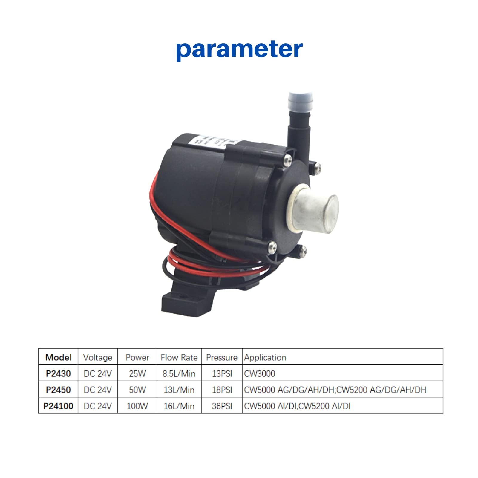 S&A Genuine 50W Water Pump P2450 for S&A Industrial Chiller CW-5000 CW-5200