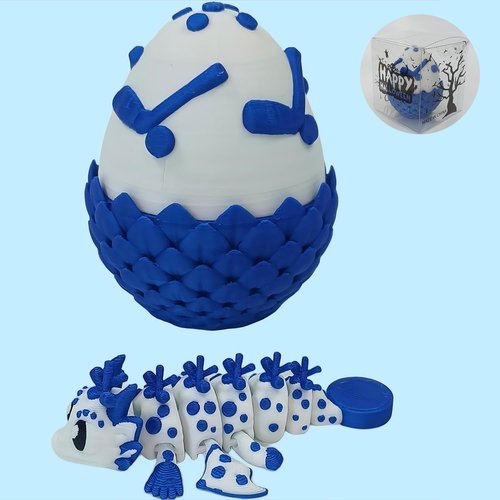 Enchanted 3D Egg - Handcrafted Fantasy Decor with Miniature Iceball Dragon & Egg (Box)