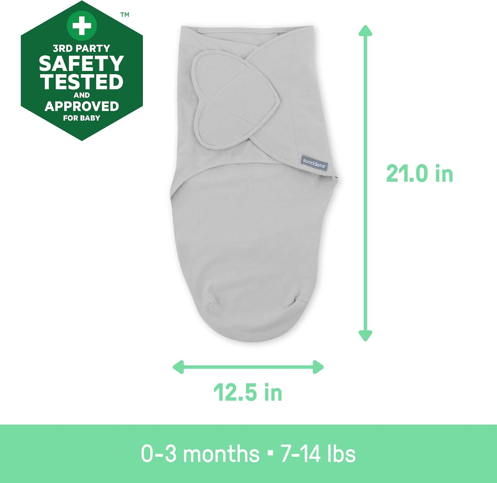 SwaddleMe by Ingenuity Baby Swaddle - 100% Cotton, 1.0 TOG, Pocket Fold Design, 3-Pack | Improves Sleep, 0-3 Months - Rainbow