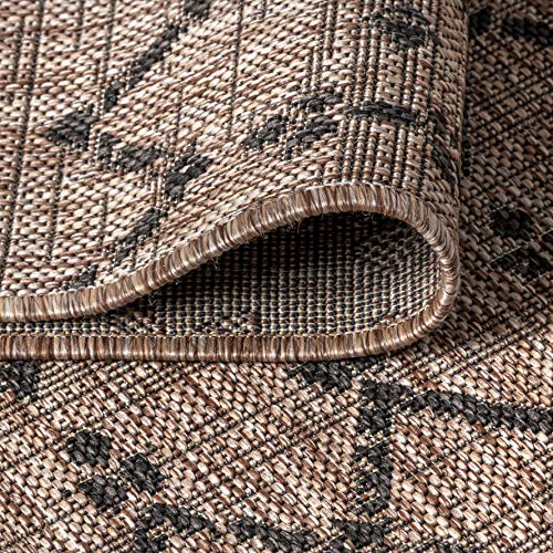 8x10 Moroccan Geometric Area Rug - Indoor Outdoor Flat-Weave Carpet