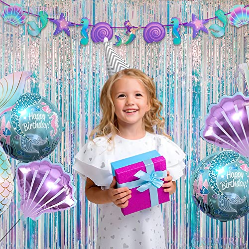 Iridescent Foil Fringe Curtain Backdrop 2 Pcs Holographic Party Streamers