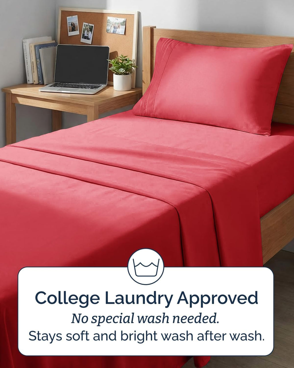 Skiennix Twin XL Sheet Set - Comfy Breathable & Cooling Bed Sheets - Ultra-Soft, Deep Pockets, Red