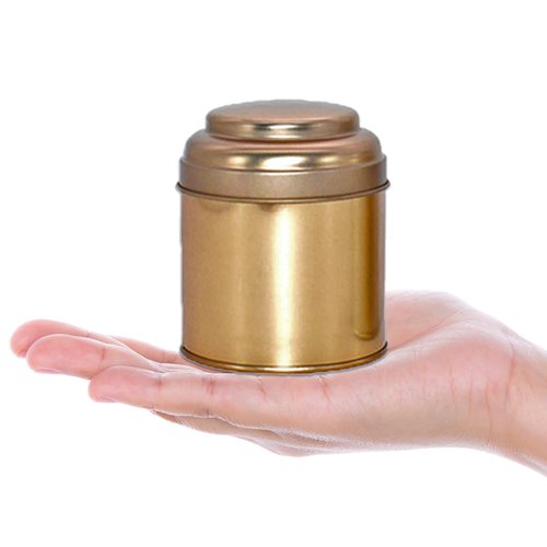 Merkaunis 6 Pack Tea Tin Canister with Airtight Double Lids for Loose Tea, Mini Tea Storage Containers Round Tin Canister for Storage Teas Bags Coffee Sugar