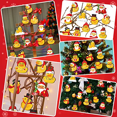 Spiareal Duck Style 48 Pcs Christmas Wooden Ornaments - Hanging Duck Designs