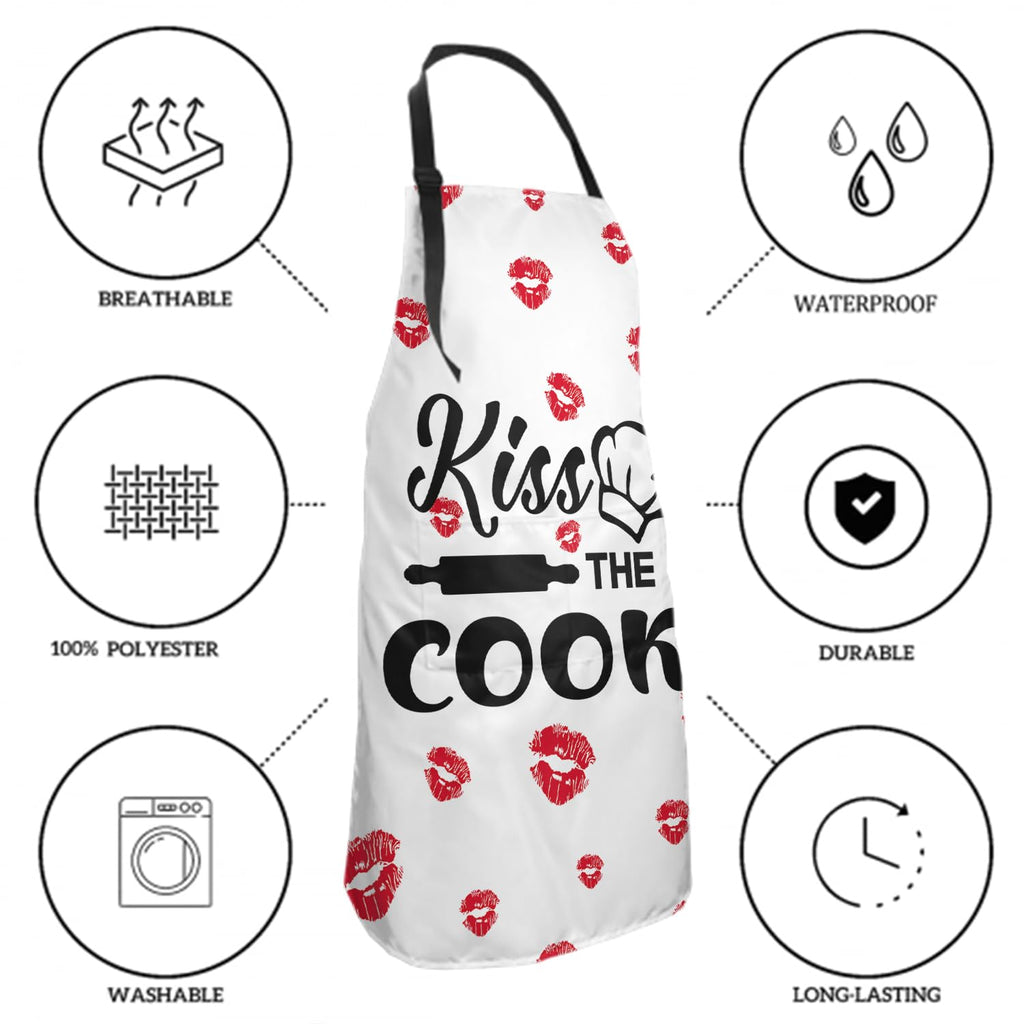Imiss Kiss The Cook Kitchen Cooking Baking Apron - Funny Apron for Women Men，for Valentine's Day Gift Chef Home Grilling Baking