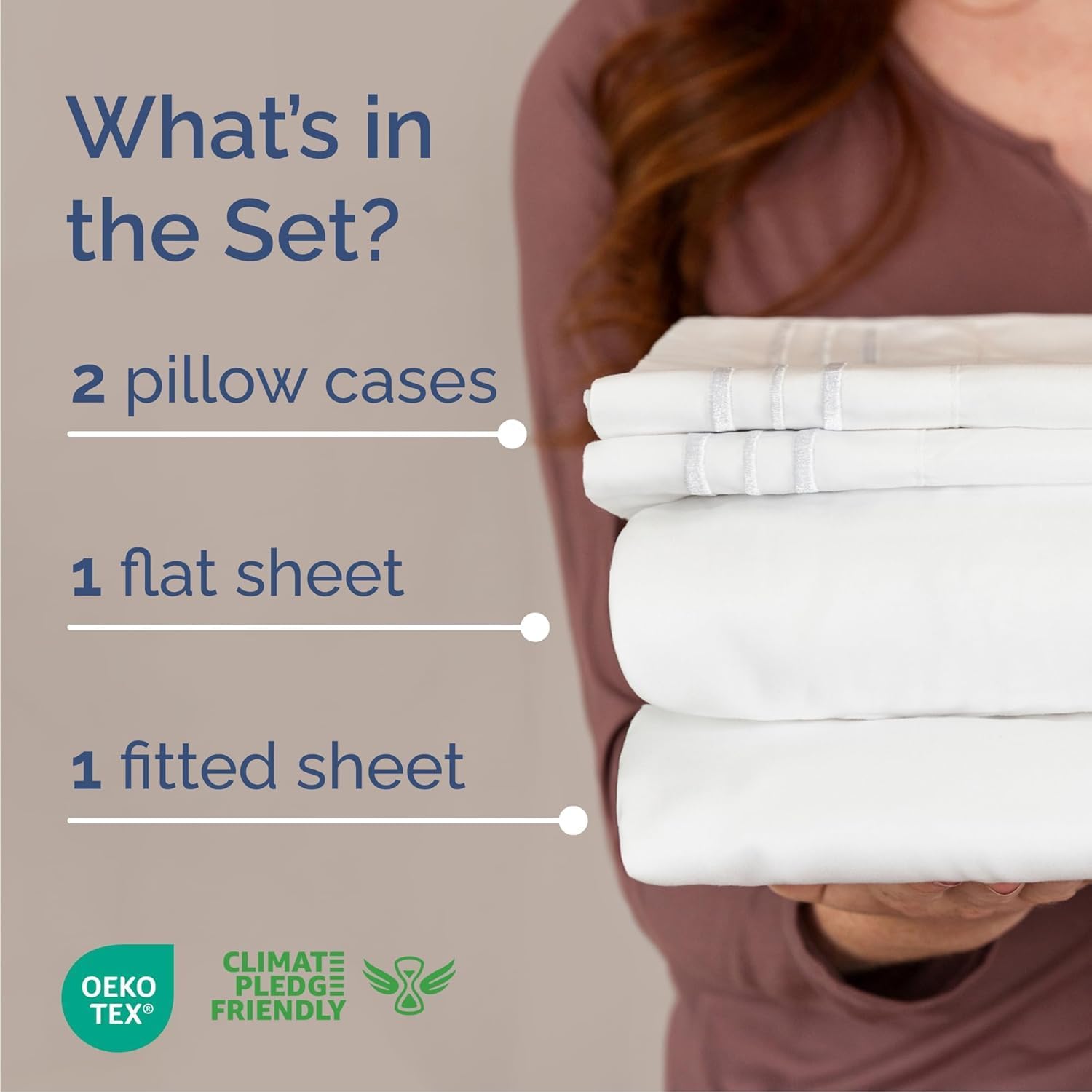 Queen Size 4 Piece Sheet Set - Ultra-Soft Cooling Bed Sheets | Hotel Luxury Bedding - Deep Pockets, Wrinkle-Free - Oeko-Tex Certified - White