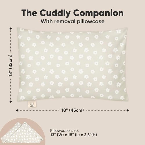 KeaBabies Toddler Pillow - Soft & Breathable Bamboo Travel Pillow with Case | 13x18 for Ages 2-5 (Meadow)