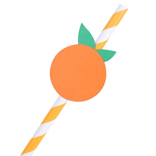 Orange Paper Straws - Biodegradable Disposable Drinking Striped PaperStraws 15 Pieces, Little Cutie Straws, Little Cutie Baby Shower Decorations, Little Orange Themed Birthday Decorations