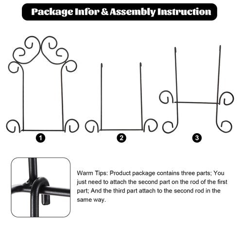 Kokone Plate Hangers for Wall, Metal Plate Rack for Wall,3-Tier Wall Plate Hangers for Plate Up To 8 Inch,Detachable Plate Wall Hangers for Plates Platters Plaques Dishes Artwork Display, Black
