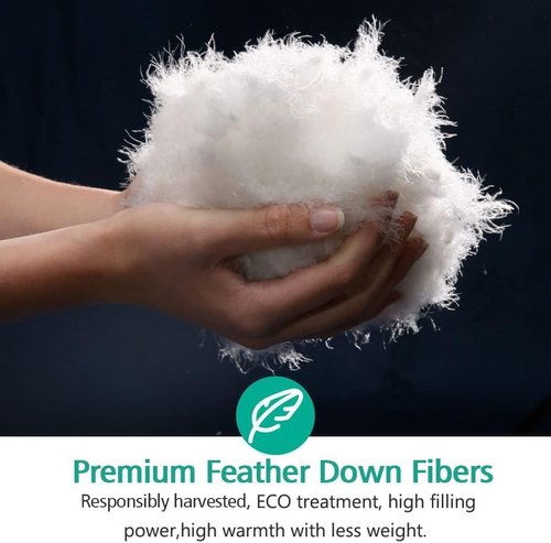 APSMILE Down Feather Fibers Duvet Insert - Ultra-Soft All Season Comforter | Full/Queen Size, White 90x90