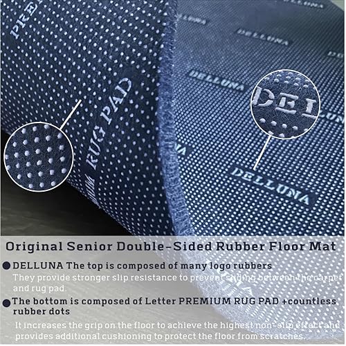 Non-Slip Area Rug Pad, 5'x7' Premium Felt and Rubber Cushioned Mat