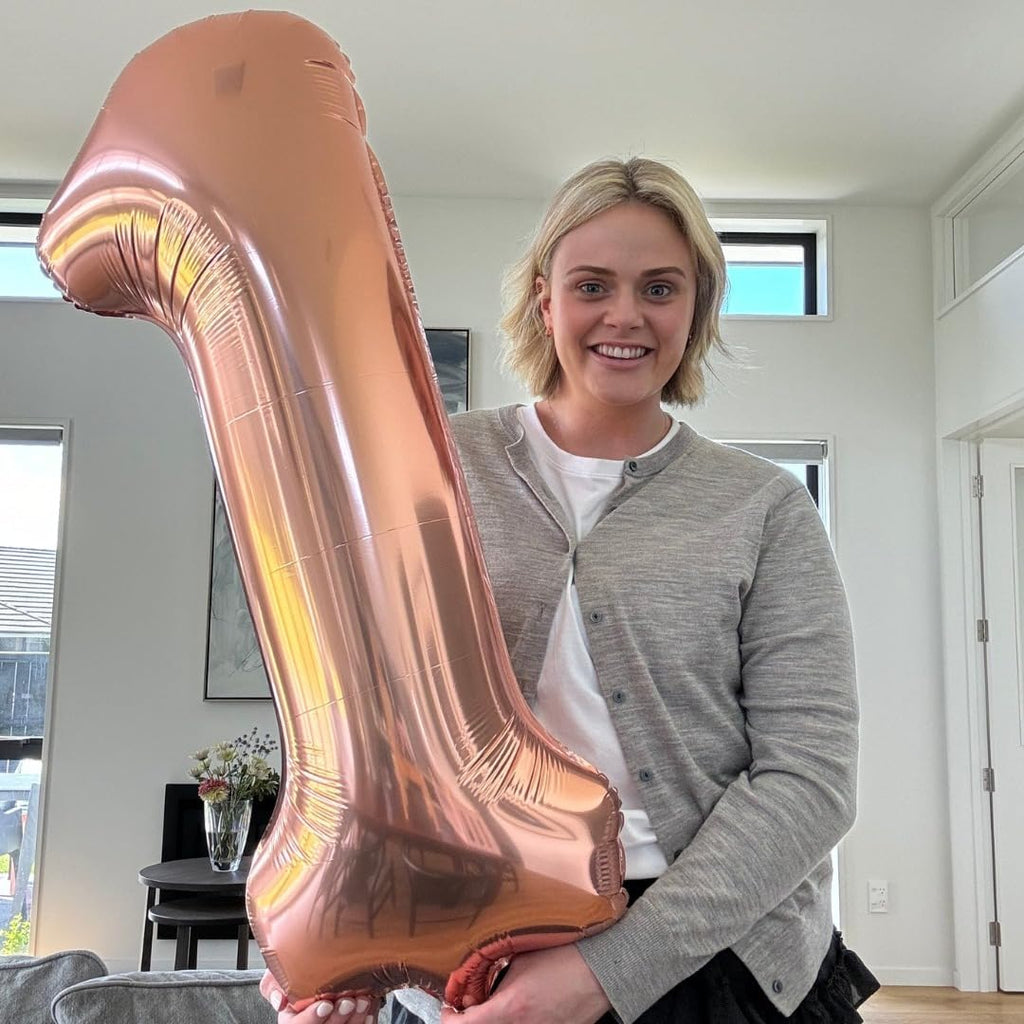 Rose Gold Number 1 Balloon - 40 Inch Shiny First Birthday Decoration for Boys & Girls