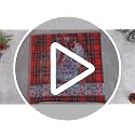 Tingjoo 18x18 Inch Christmas Pillow Covers Set - Tartan Plaid & Chinoiserie Holiday Cushions