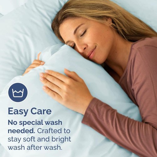 King Standard Pillow Cases - Soft Hotel Quality Covers | Comfy & Machine Washable - 4 Piece Set in Ice Blue