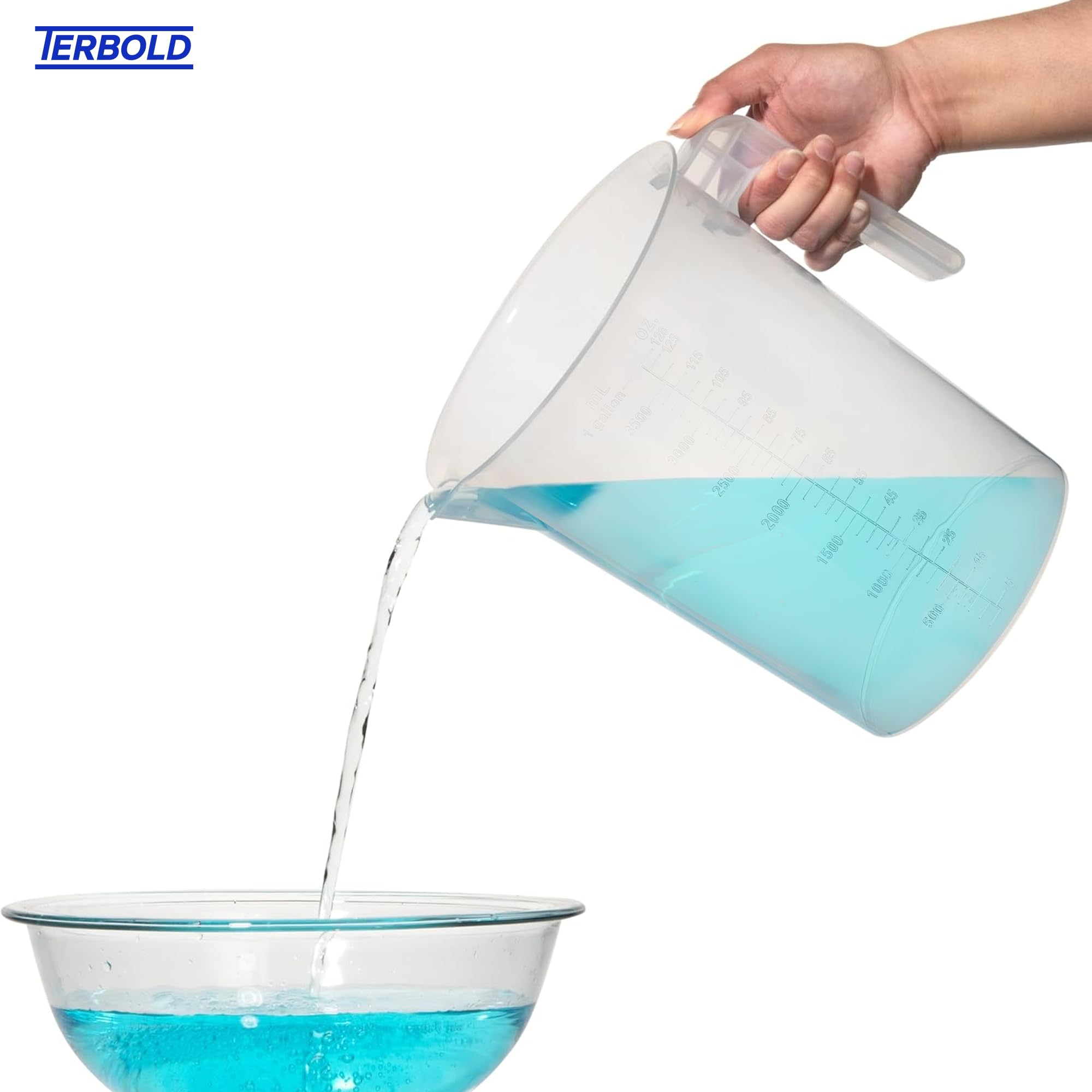 1 Gallon Measuring Pitcher | 3.785 Liter Shatterproof Plastic Large Graduated Mixing Pitchers, 1 Gallon (128 Fl Oz)