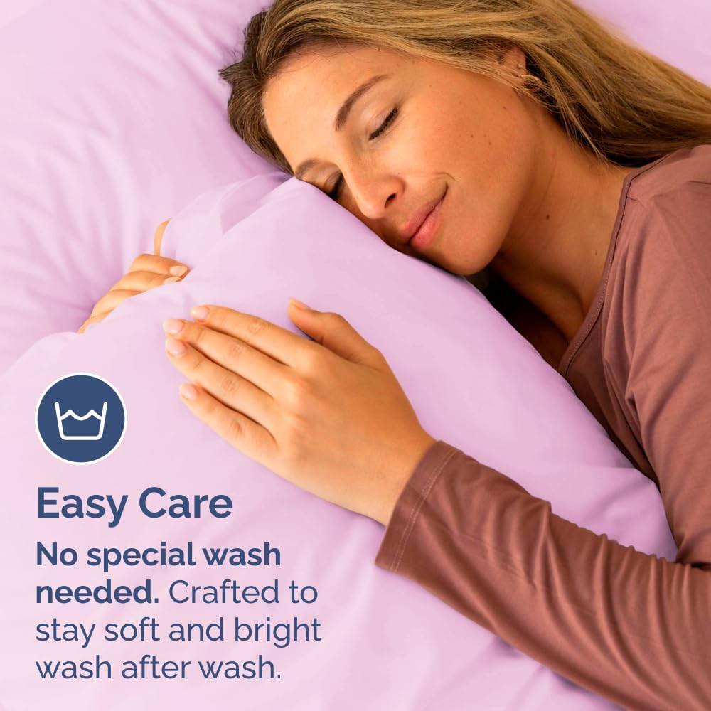 Skiennix Standard Pillow Cases Set of 2 - Ultra-Soft Hotel Quality - Comfy, Wrinkle-Free & Stain Resistant - Light Pink