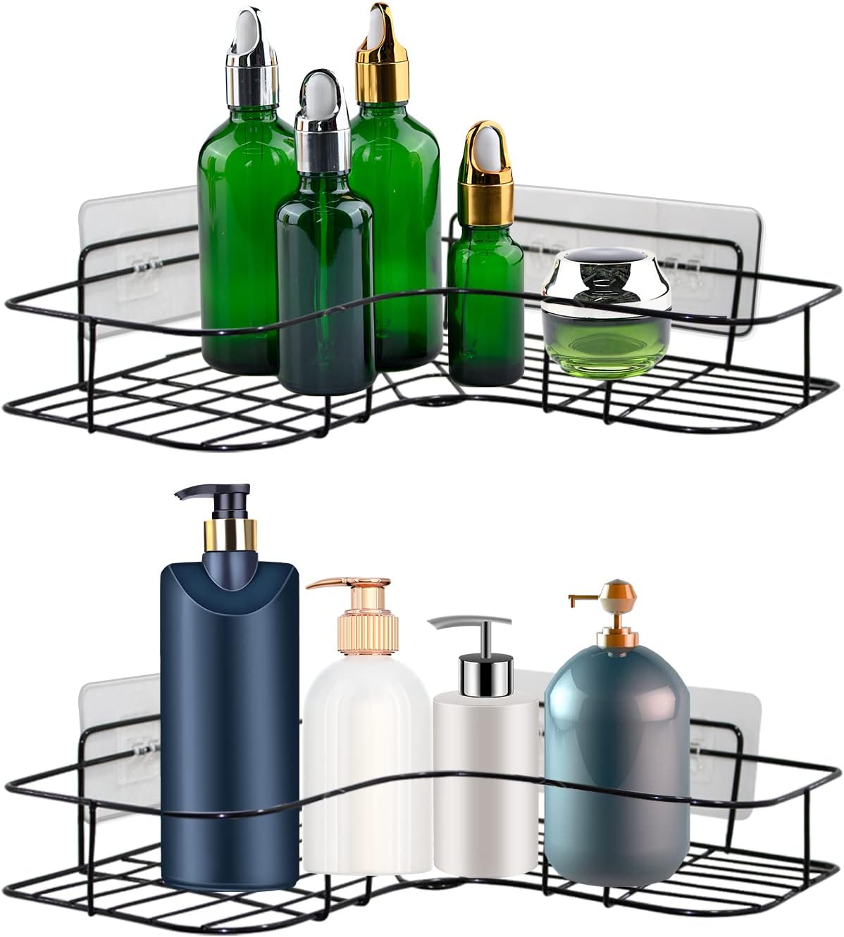 Skiennix Shower Caddy Adhesive - Strong Transparent Replacement Pads | No Drilling, Ideal for Bathroom & Kitchen Storage