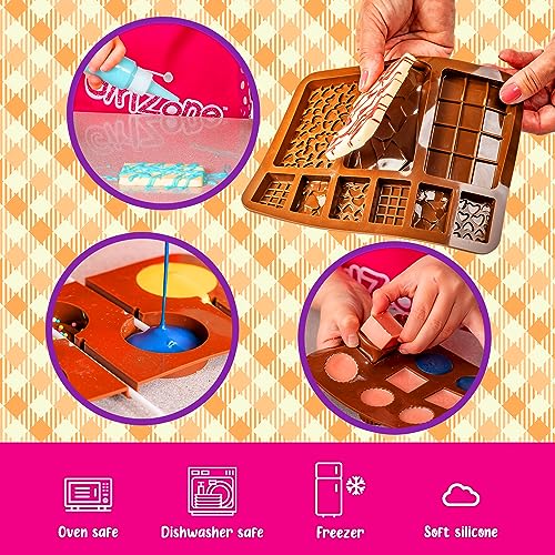 Chocolate Making Kit for Kids with Candy Molds and Lolly Sticks