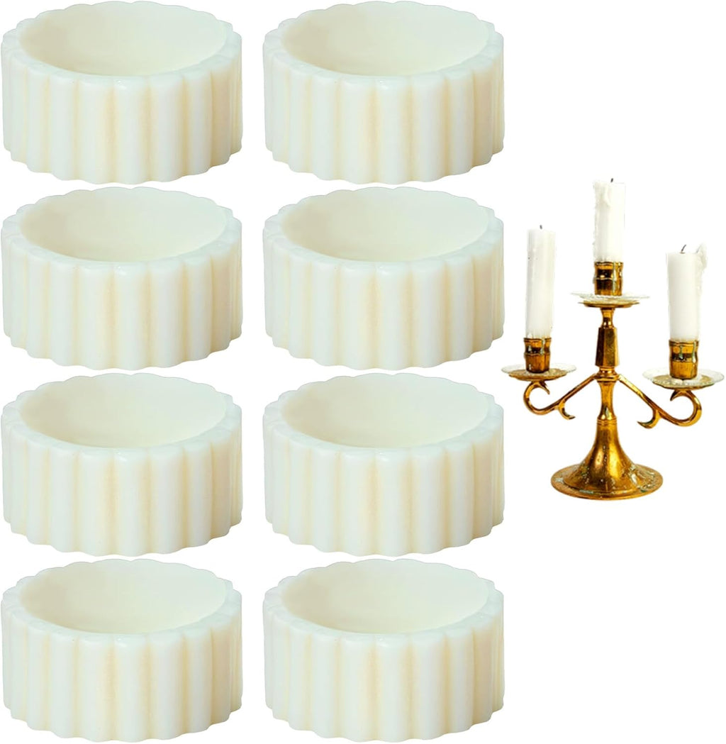 Skiennix Silicone Taper Candle Hugger Grips - 8PCS Candle Holders for Weddings & Home Decor